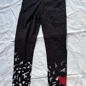 Desigual Black Leggings with Red and White Accents
